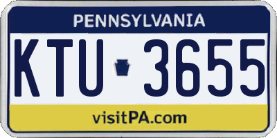 PA license plate KTU3655