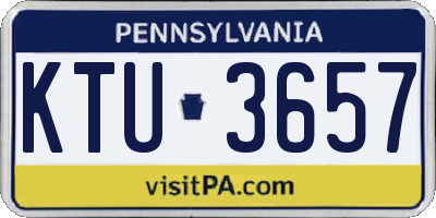 PA license plate KTU3657