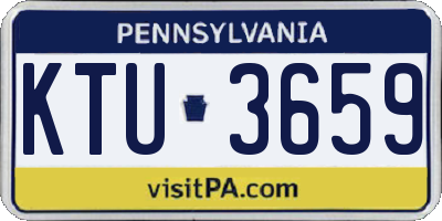 PA license plate KTU3659