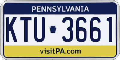 PA license plate KTU3661