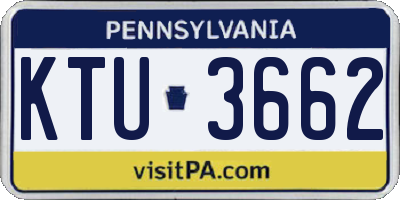 PA license plate KTU3662