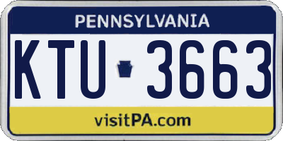 PA license plate KTU3663