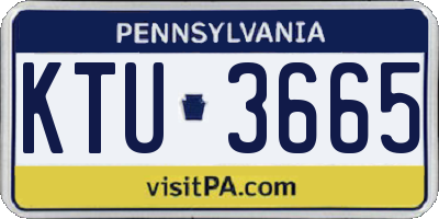 PA license plate KTU3665