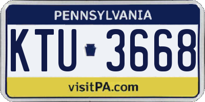 PA license plate KTU3668