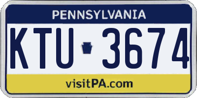 PA license plate KTU3674