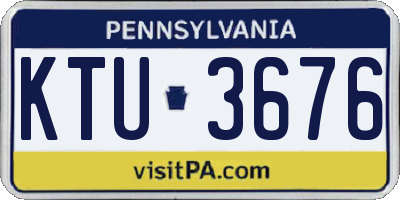 PA license plate KTU3676