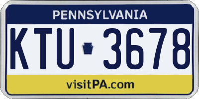 PA license plate KTU3678