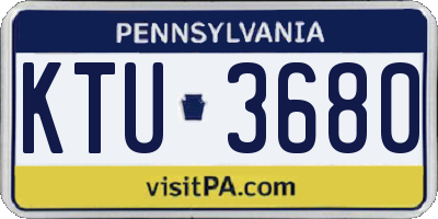 PA license plate KTU3680
