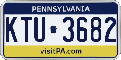 PA license plate KTU3682