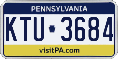 PA license plate KTU3684