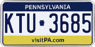 PA license plate KTU3685