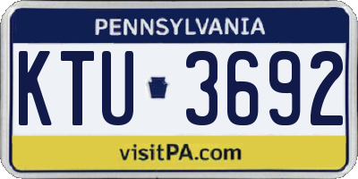 PA license plate KTU3692
