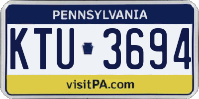 PA license plate KTU3694