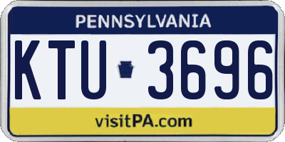 PA license plate KTU3696