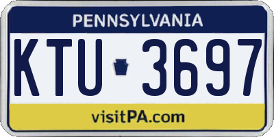 PA license plate KTU3697