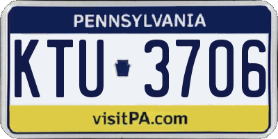 PA license plate KTU3706
