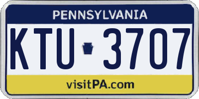 PA license plate KTU3707