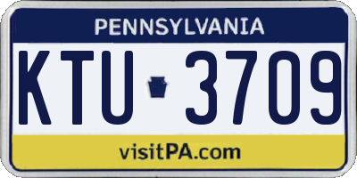 PA license plate KTU3709