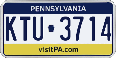 PA license plate KTU3714