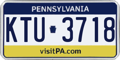 PA license plate KTU3718