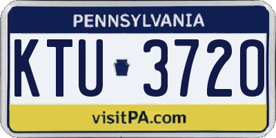 PA license plate KTU3720
