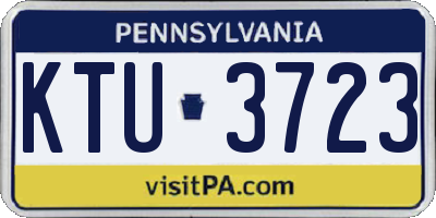 PA license plate KTU3723