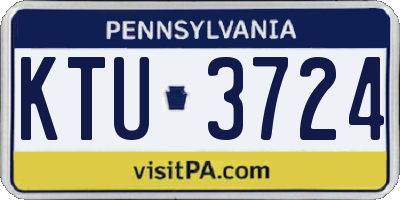 PA license plate KTU3724