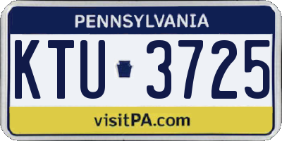 PA license plate KTU3725