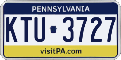 PA license plate KTU3727
