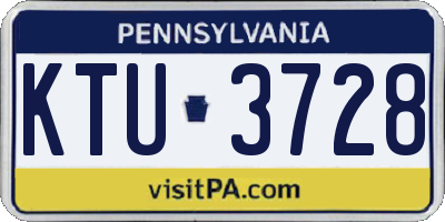 PA license plate KTU3728