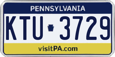 PA license plate KTU3729