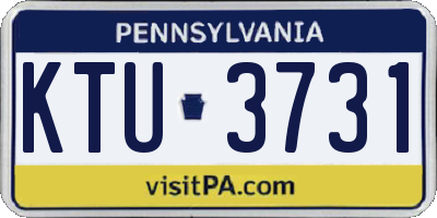 PA license plate KTU3731
