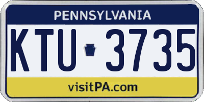 PA license plate KTU3735