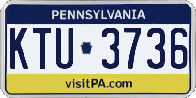 PA license plate KTU3736