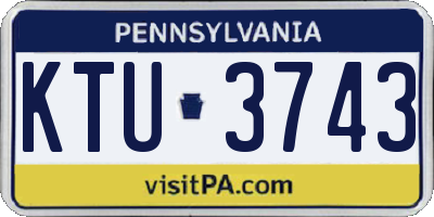 PA license plate KTU3743