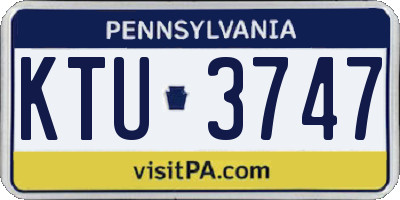 PA license plate KTU3747