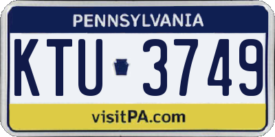 PA license plate KTU3749