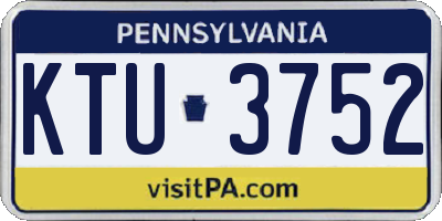 PA license plate KTU3752