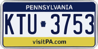 PA license plate KTU3753