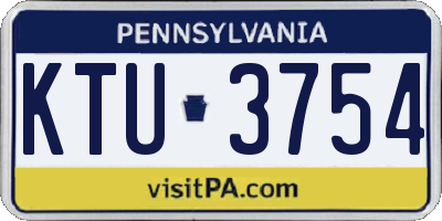 PA license plate KTU3754