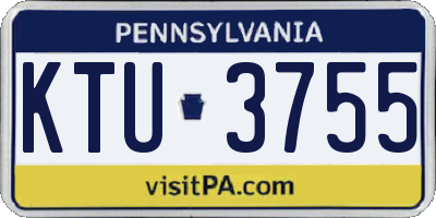 PA license plate KTU3755