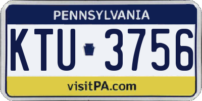 PA license plate KTU3756