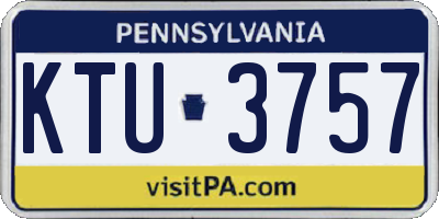 PA license plate KTU3757