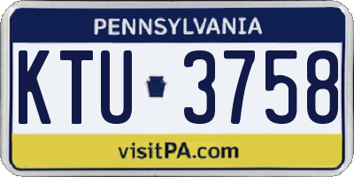 PA license plate KTU3758
