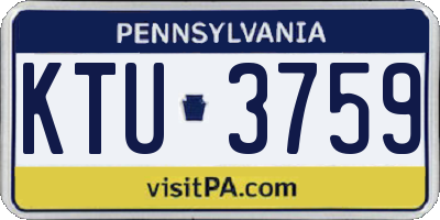PA license plate KTU3759
