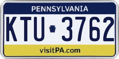 PA license plate KTU3762