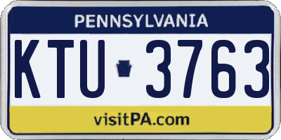 PA license plate KTU3763