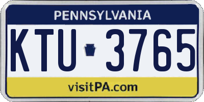 PA license plate KTU3765