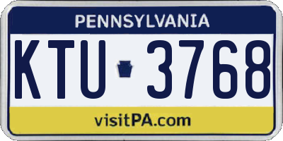 PA license plate KTU3768