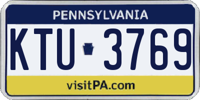 PA license plate KTU3769